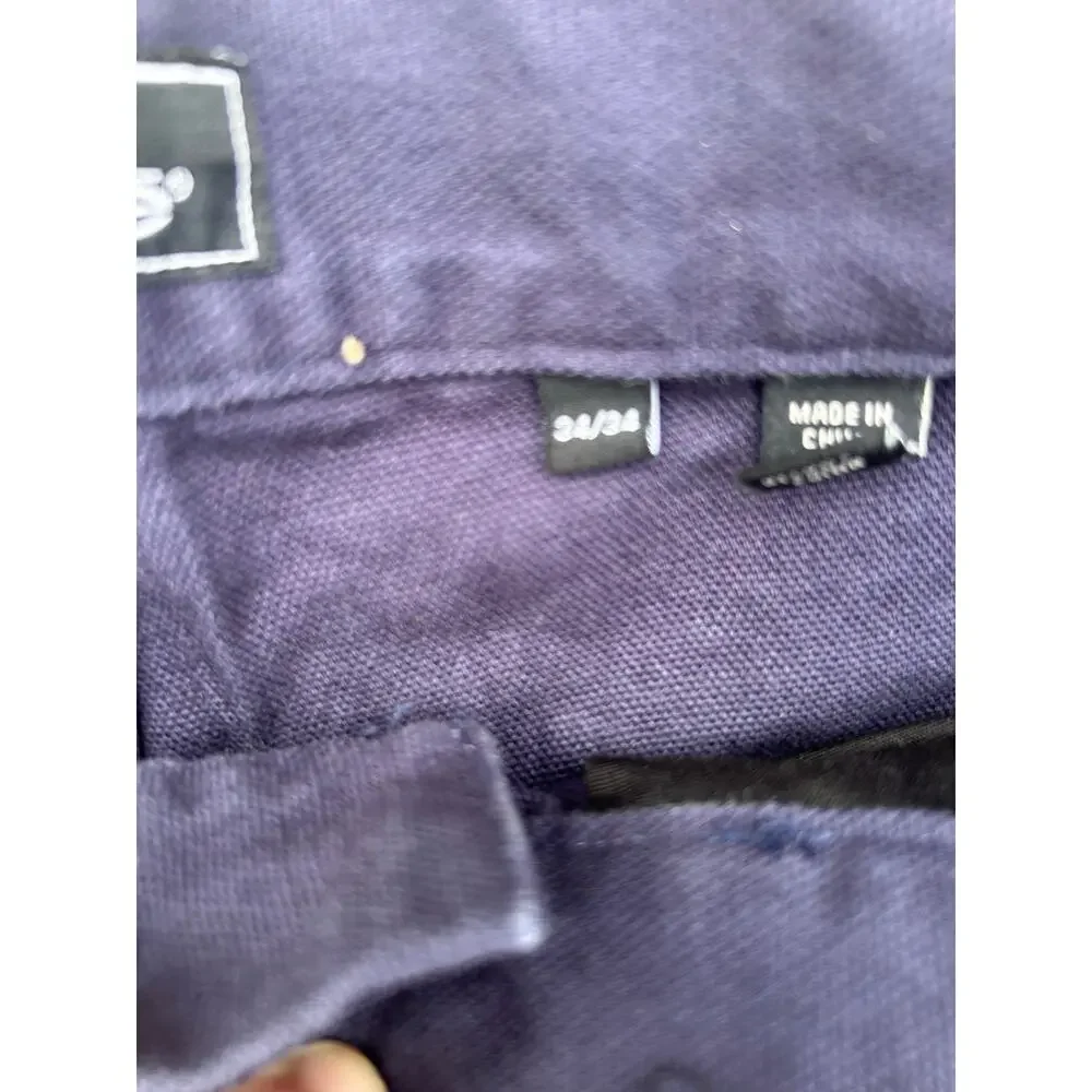 OOBE Mens Work Pants 34x34 Navy Blue Cargo Utility Reflective Canvas NWT